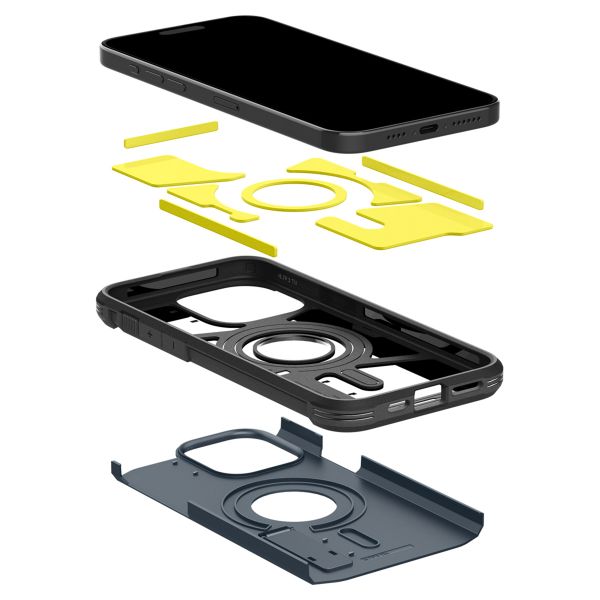 Spigen Cover Posteriore Corazzata Tough con MagSafe Apple iPhone 15 Pro - Metal Slate
