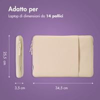 imoshion Cover per laptop 14 pollici - Laptopsleeve con tasca - Sandstone