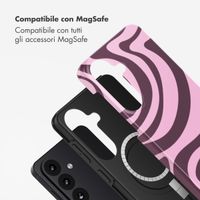 Selencia Cover posteriore Vivid con MagSafe Samsung Galaxy S26 - Wavy Swirl Pink Plum