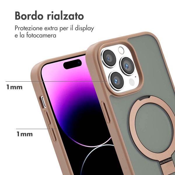 Accezz Cover con anello e supporto con MagSafe Apple iPhone 14 Pro Max - Marrone