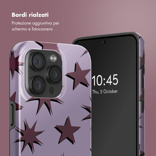 Selencia Cover posteriore Vivid con MagSafe Apple iPhone 15 Pro - Stars Plum Lilac