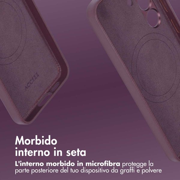 Accezz Cover in Pelle con MagSafe Samsung Galaxy S24 - Heath Purple