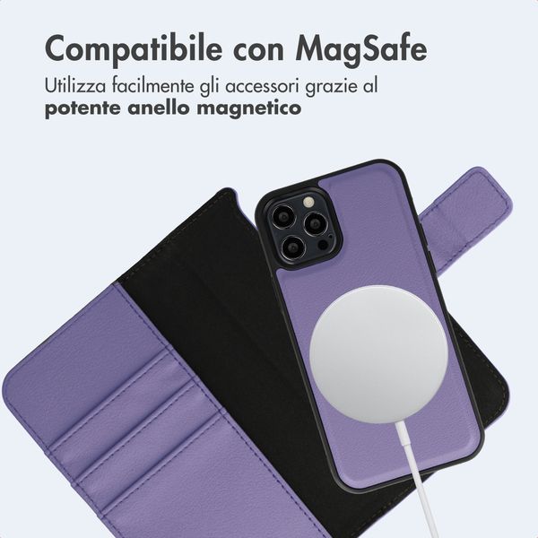 imoshion Cover a libro di lusso 2-in-1 rimovibile Apple iPhone 12 (Pro) - Viola