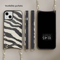 Selencia Cover per telefono Nova con cordino e portacarte Apple iPhone 14 / 13 - Zazzy Zebra