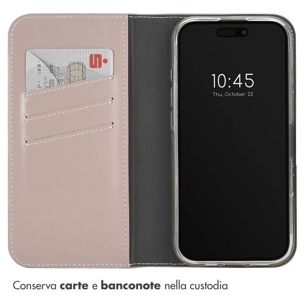 Selencia Cover a libro in vera pelle Apple iPhone 16 Pro Max - Dusty Pink