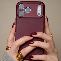 Decoded Cover Posteriore in Pelle MagSafe Apple iPhone 17 Pro - Burgundy