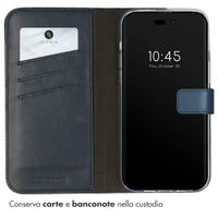Selencia Cover a libro in vera pelle Apple iPhone 14 Pro Max - Blu