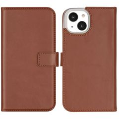 Selencia Cover a libro in vera pelle Apple iPhone 14 - Marrone chiaro
