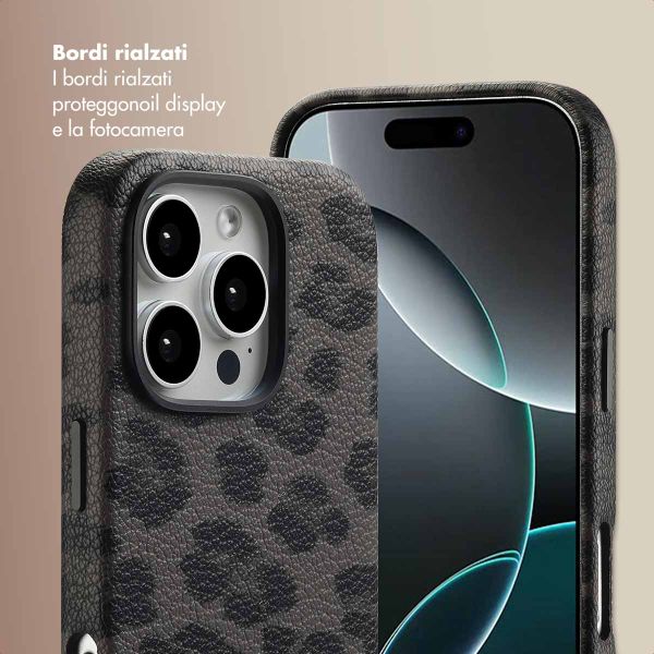 Selencia Cover Sabi Stampa pantera con MagSafe Apple iPhone 16 Pro - Midnight Black