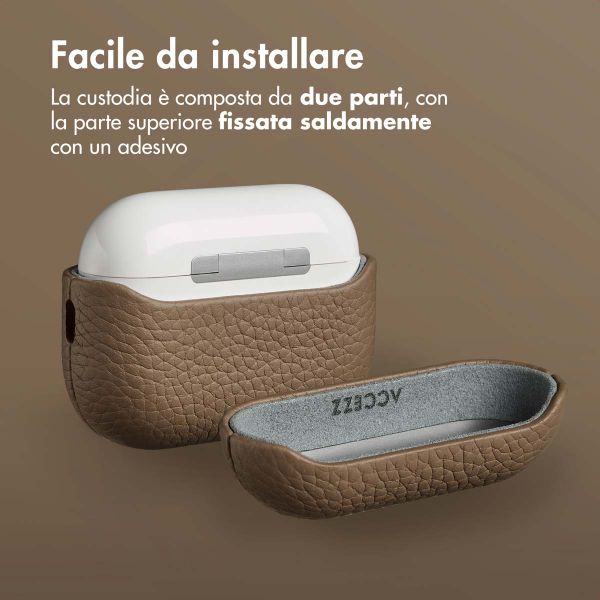 Accezz Cover in vera pelle  Apple Airpods Pro 3 - Taupe