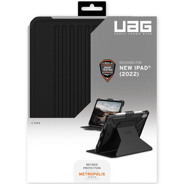 UAG Cover a libro Metropolis Apple iPad 11 (2025) 11 pollici A16 / iPad 10 (2022) 10.9 pollici - Nero