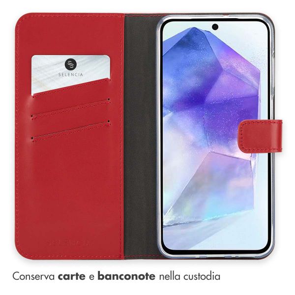 Selencia Cover a libro in vera pelle Samsung Galaxy A26 - Rosso