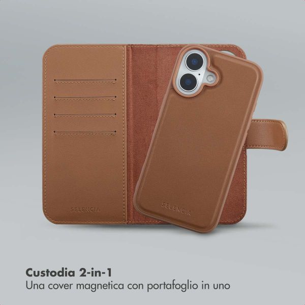 Selencia Libreria rimovibile Olyn con MagSafe Apple iPhone 16 - Marrone