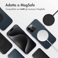 Accezz Cover in Pelle con MagSafe Apple iPhone 15 Pro Max - Nightfall Blue