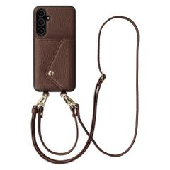 Selencia Cover per telefono Sera con cordino e portacarte a busta Samsung Galaxy A55 - Chocolate Brown