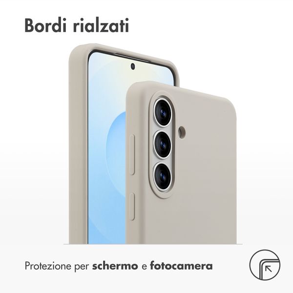 Accezz Cover in silicone liquido con MagSafe Samsung Galaxy S26 Plus - Stone