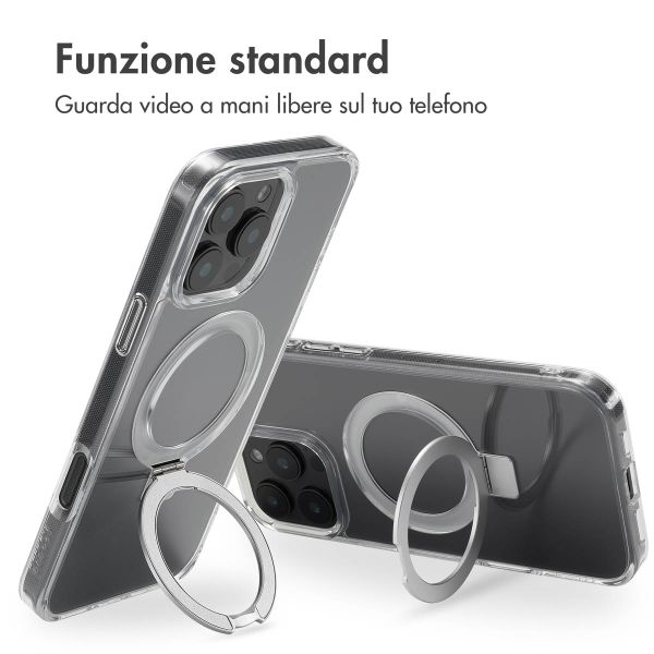 Accezz Cover con anello e supporto con MagSafe Apple iPhone 16 Pro Max - Trasparente