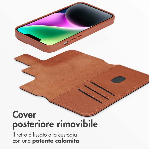 Accezz Cover in pelle 2 in 1 con MagSafe Apple iPhone 14 - Sienna Brown