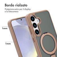 Accezz Cover con anello e supporto con MagSafe Samsung Galaxy S25 Plus - Marrone