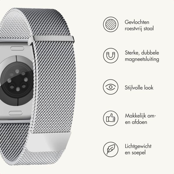 imoshion Milanees magnetisch bandje Apple Watch | 44/45/46/49 mm - Zilver