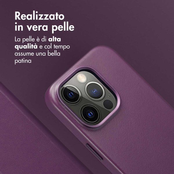Accezz Cover in pelle 2 in 1 con MagSafe Apple iPhone 14 Pro - Heath Purple