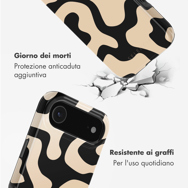 Selencia Cover posteriore Vivid con MagSafe Apple iPhone Air - Art Wave Black