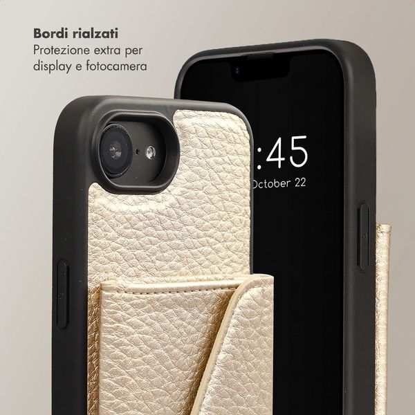 Selencia Cover per telefono Sera con cordino e portacarte a busta Apple iPhone 17e / 16e - Champagne