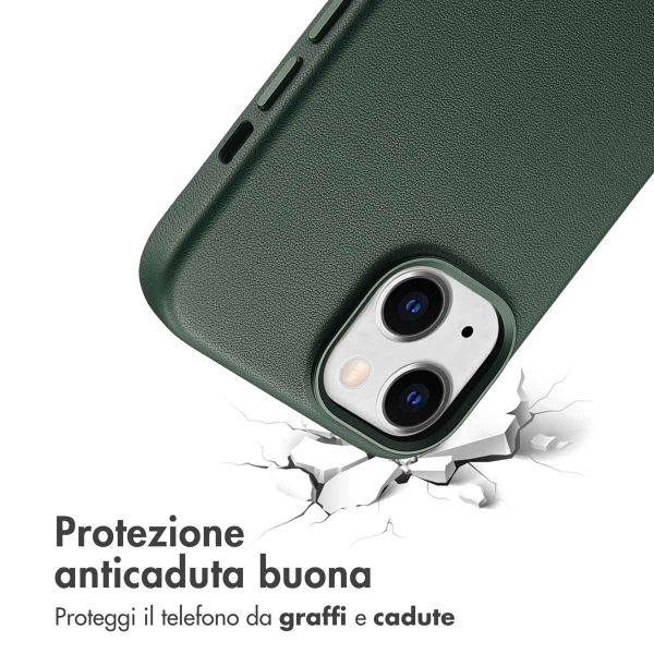 Accezz Cover in Pelle con MagSafe Apple iPhone 15 - Cedar Green