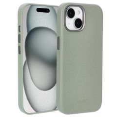 Accezz Cover in Pelle con MagSafe Apple iPhone 15 - Light Grey