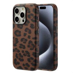 Selencia Cover Sabi Stampa pantera con MagSafe Apple iPhone 15 Pro - Mocha Brown