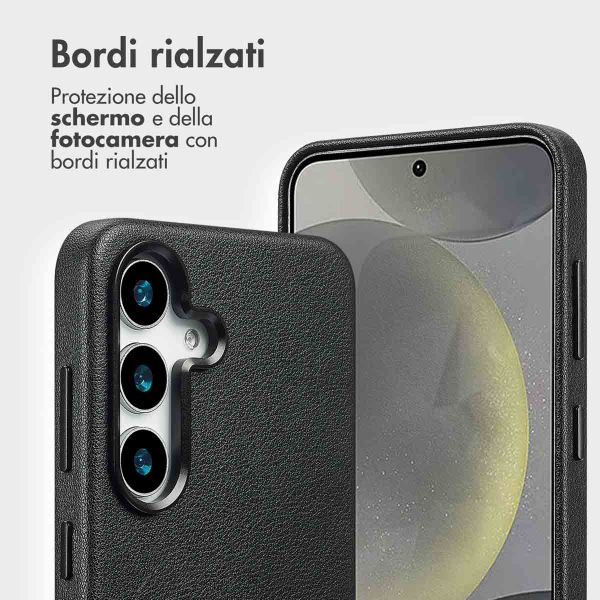 Accezz Cover in pelle 2 in 1 con MagSafe Samsung Galaxy S25 - Onyx Black