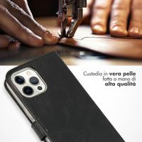 Selencia Cover a libro in vera pelle Apple iPhone 12 Pro Max - Nero