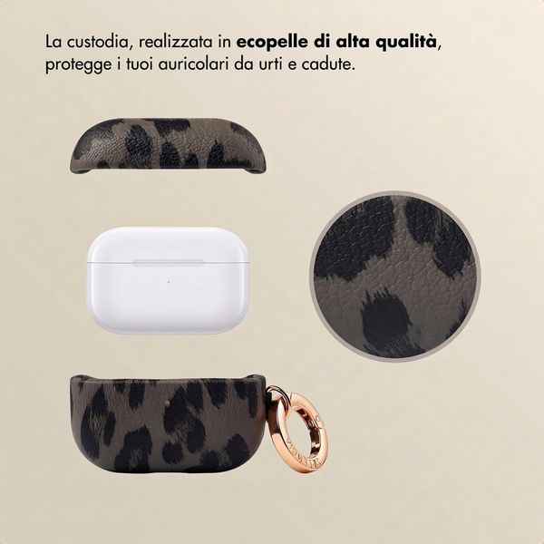 Selencia Cover Sabi stampa pantera  Apple Airpods Pro / Pro 2 - Midnight Black