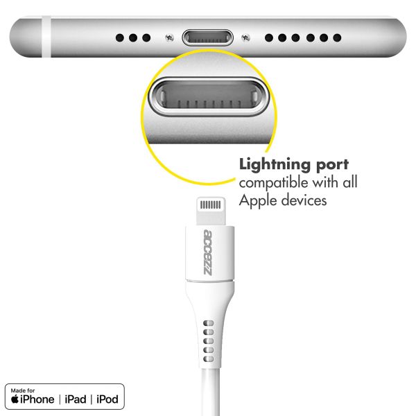 Accezz Cavo da Lightning a USB-C - Certificato MFI - 1 metro - Bianco