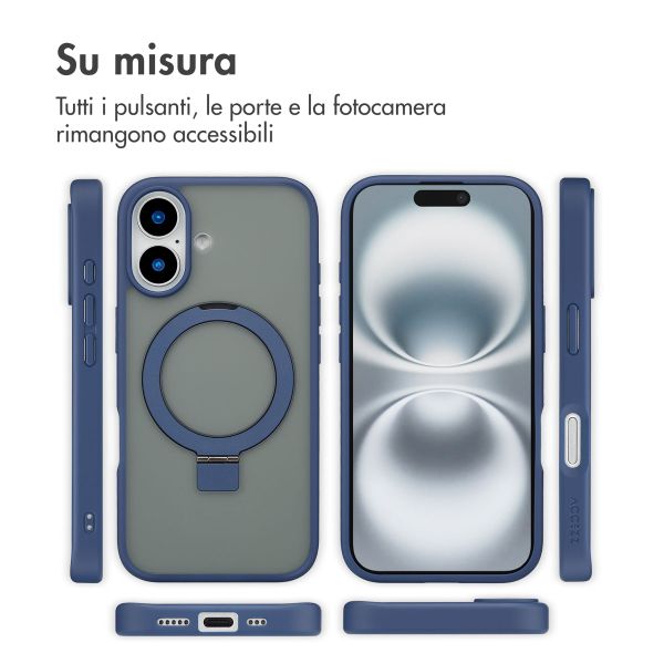 Accezz Cover con anello e supporto con MagSafe Apple iPhone 16 - Blu