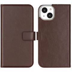 Selencia Cover a libro in vera pelle Apple iPhone 14 - Marrone