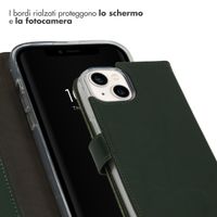 Selencia Cover a libro in vera pelle Apple iPhone 14 - Verde