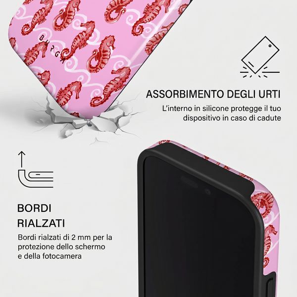 Burga Cover Posteriore Resistente con MagSafe Apple iPhone 16 Pro - Coral Reef