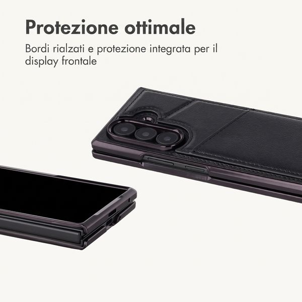 imoshion Cover posteriore MagSafe in pelle sintetica con portacarte Samsung Galaxy Z Fold 8 Ultra - Nero