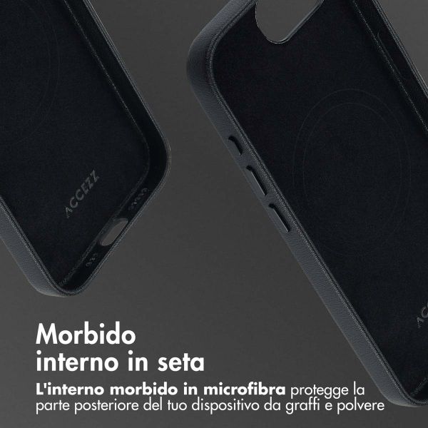 Accezz Cover in Pelle con MagSafe Apple iPhone 17e / 16e - Onyx Black