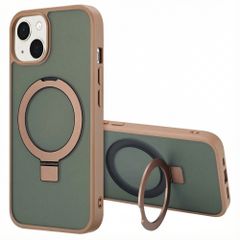Accezz Cover con anello e supporto con MagSafe Apple iPhone 14 - Marrone