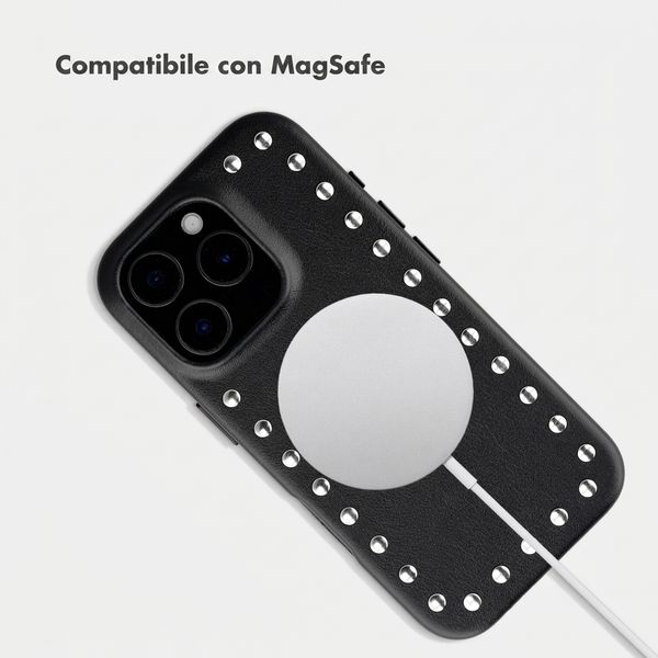 Selencia Cover posteriore Studs con MagSafe Apple iPhone 16 Pro - Velvet Black