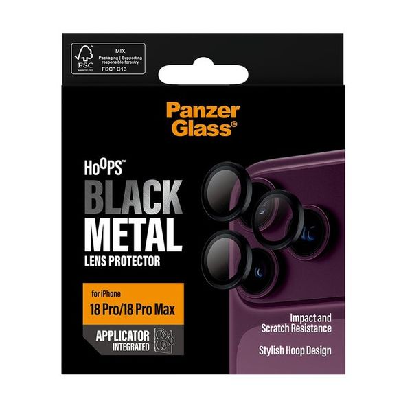 PanzerGlass Hoops Optic Rings Protezione fotocamera Apple iPhone 18 Pro (Max) - Black