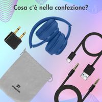 imoshion Cuffie wireless per bambini con LED Light - Limitatore di decibel - Con cavo AUX - Cobalt Blue