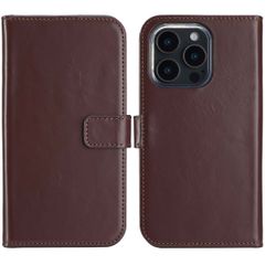 Selencia Cover a libro in vera pelle Apple iPhone 16 Pro Max - Marrone
