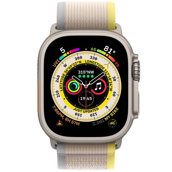 Apple Cinturino Trail Loop Apple Watch | 44/45/46/49 mm - Taglia M/L - Giallo / Beige