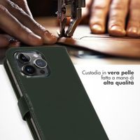 Selencia Cover a libro in vera pelle Apple iPhone 15 Pro Max - Verde