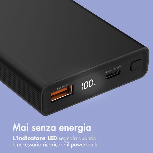 imoshion Powerbank Ultra Series in alluminio da 10.000 mAh – Quick Charge e Power Delivery – Nero