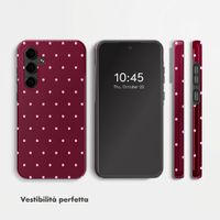Selencia Cover Posteriore Vivid Samsung Galaxy S24 FE - Happy Dots Burgundy