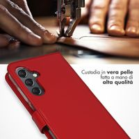 Selencia Cover a libro in vera pelle Samsung Galaxy A25 (5G) - Rosso